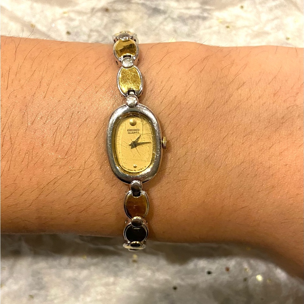 Sliver and Gold Seiko Watch